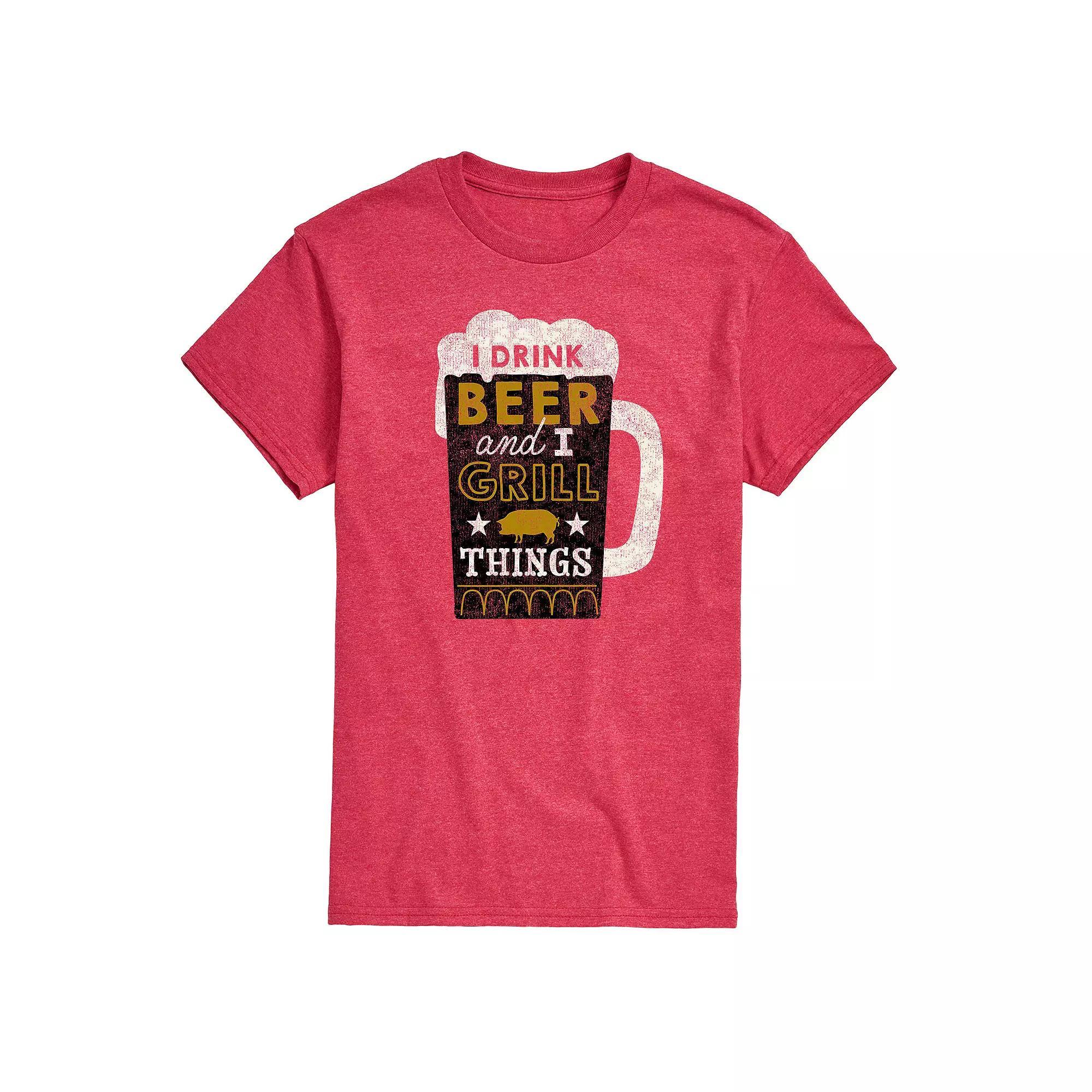 Mens I Drink Beer Grill Things Graphic Tee Product Image