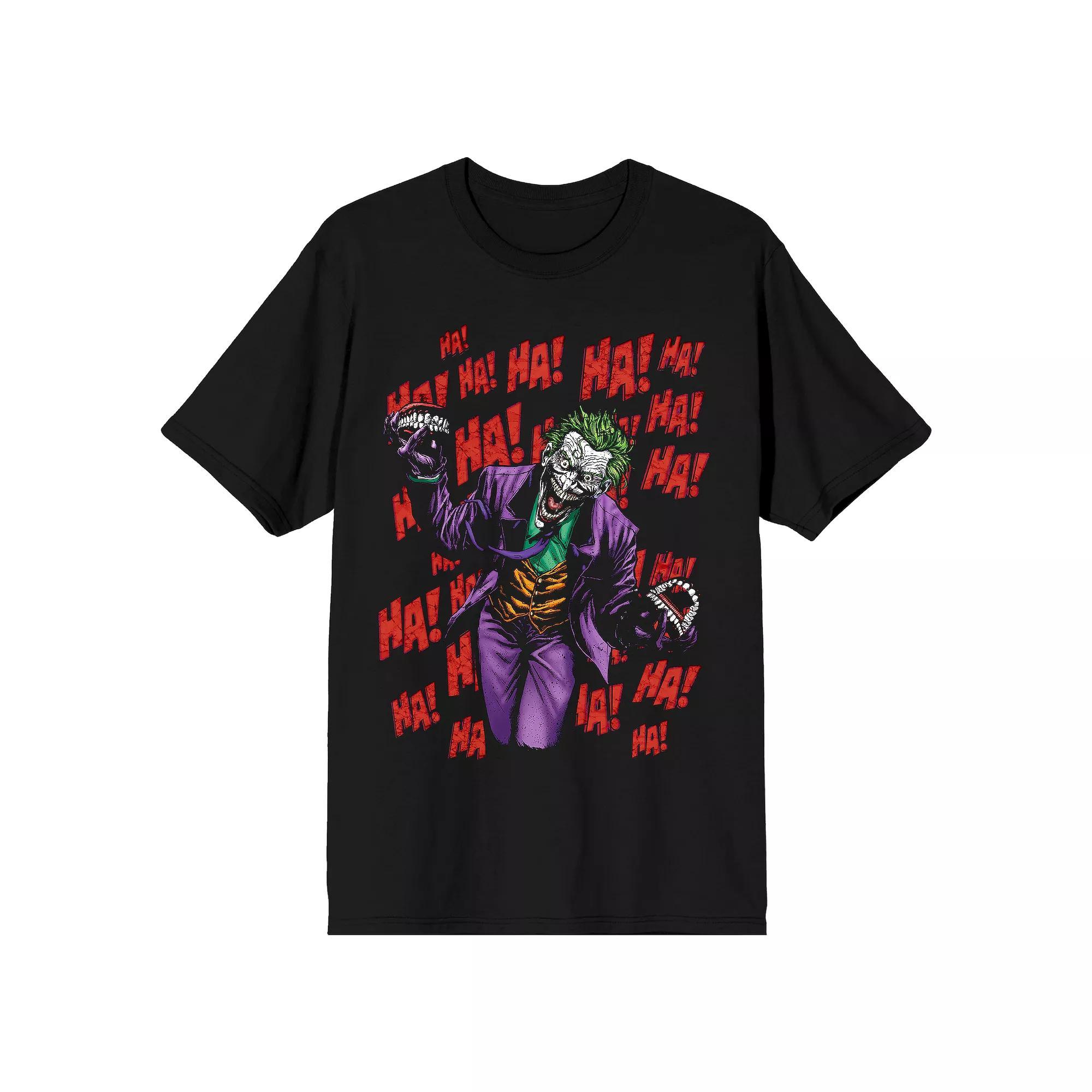 Men's Batman Joker HA! HA! HA! Tee, Size: Large, Black Product Image