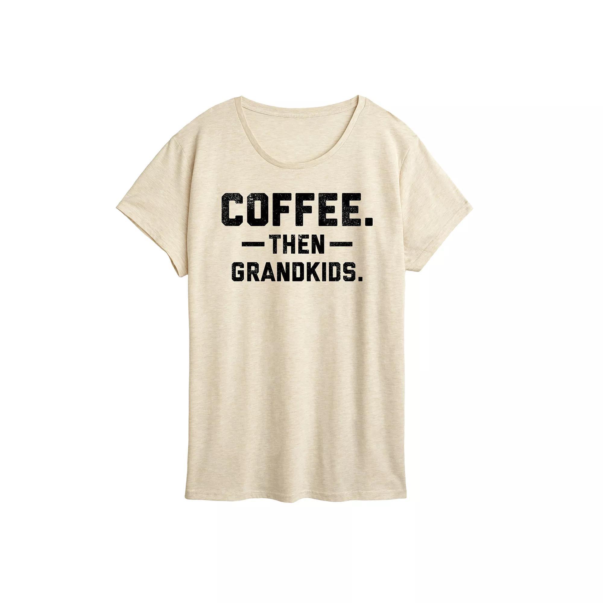 Womens Coffee Then Grandkids Graphic Tee Product Image