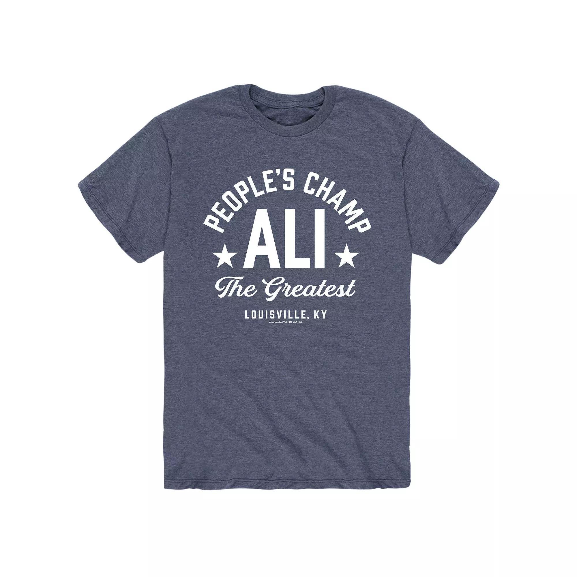 Mens Muhammad Ali Peoples Champ Tee Grey Blue Product Image