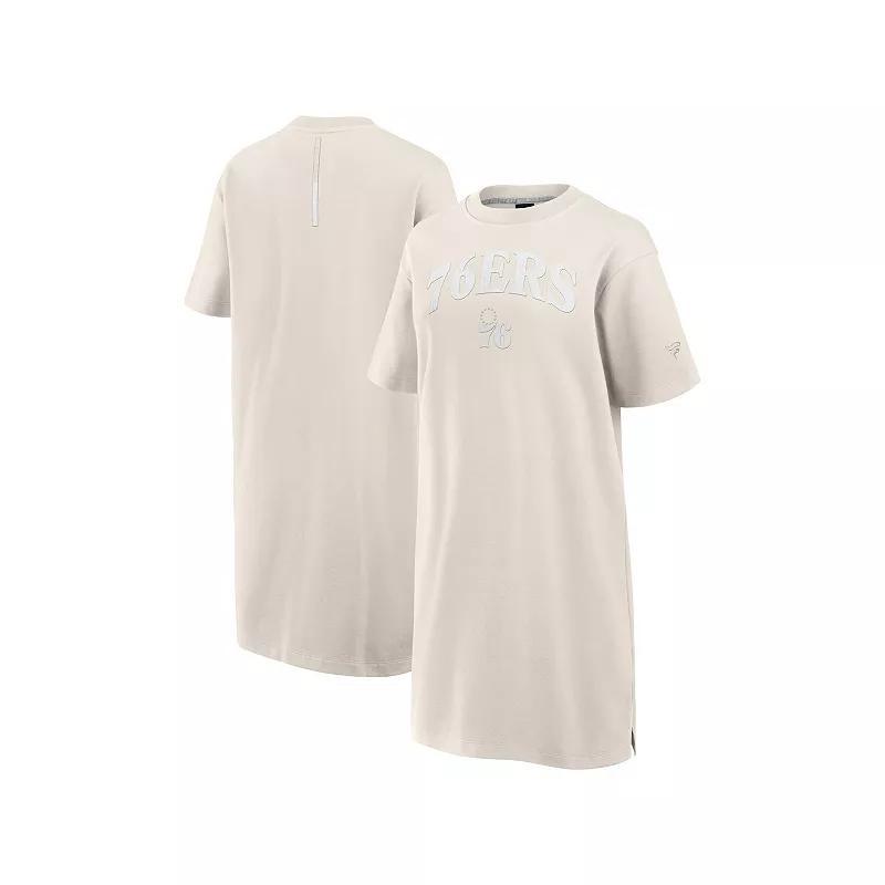 Women's Fanatics  Cream Boston Celtics Elements Go Tri-Blend T-Shirt Dress, Size: Small, Beige Product Image