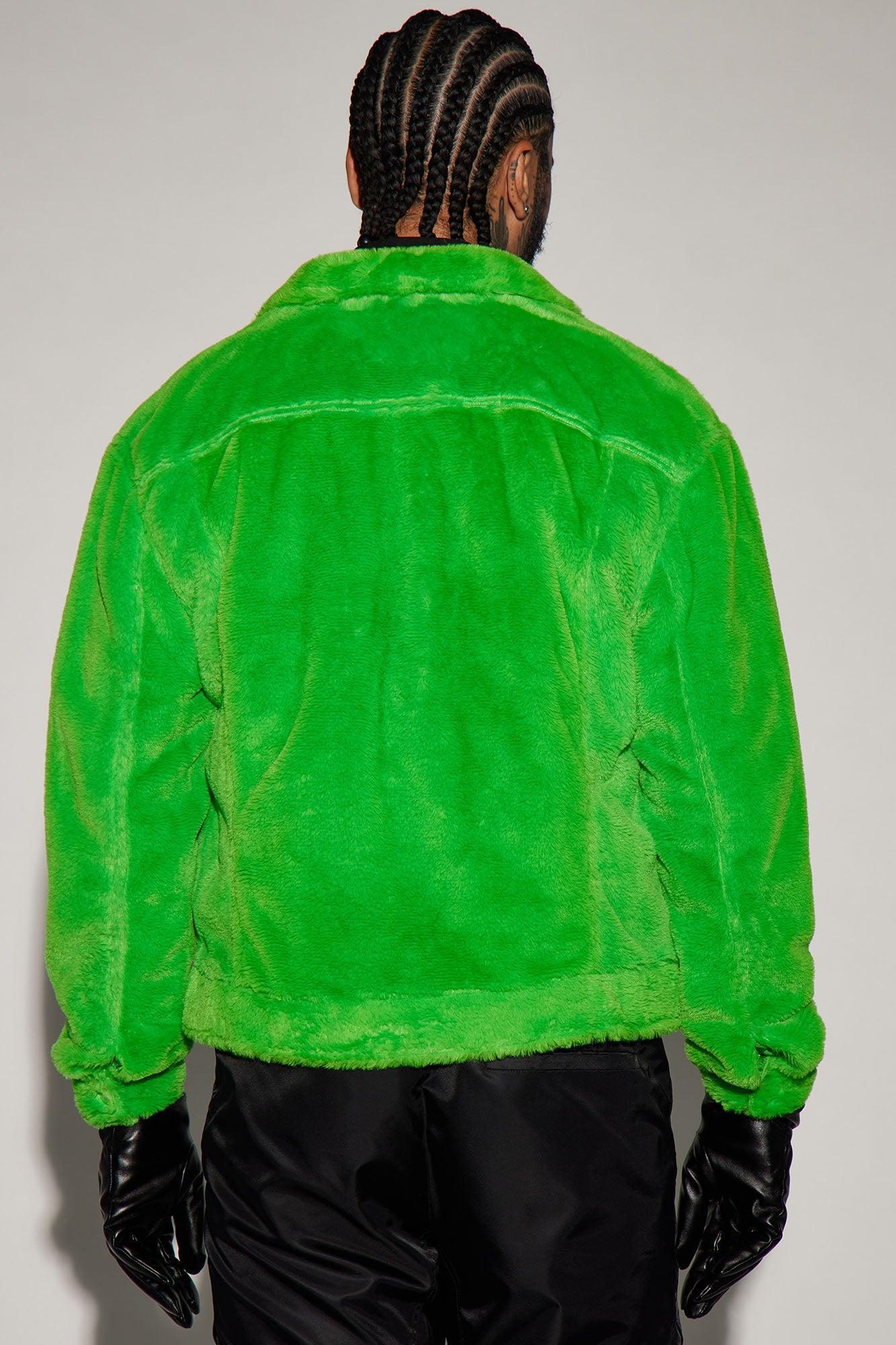 Hey Ma Fur Trucker Jacket - Green Product Image