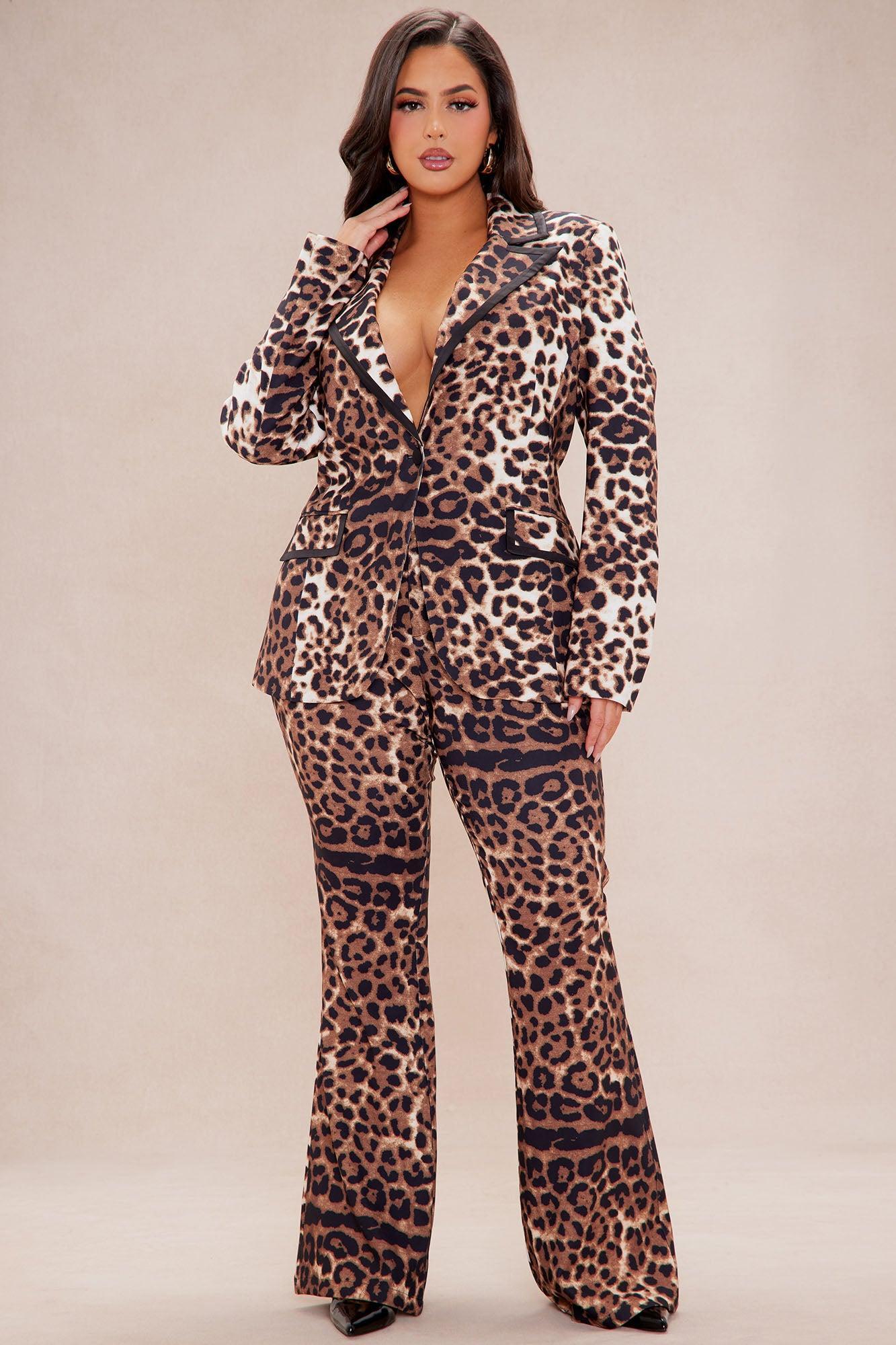Lani Leopard Blazer Suit Set - Leopard Product Image