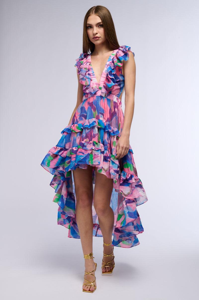 BAHAMA MAMA PRINTED HIGH LOW MINI DRESS Product Image