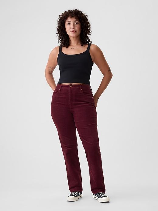 High Rise Corduroy '90s Straight Pants Product Image