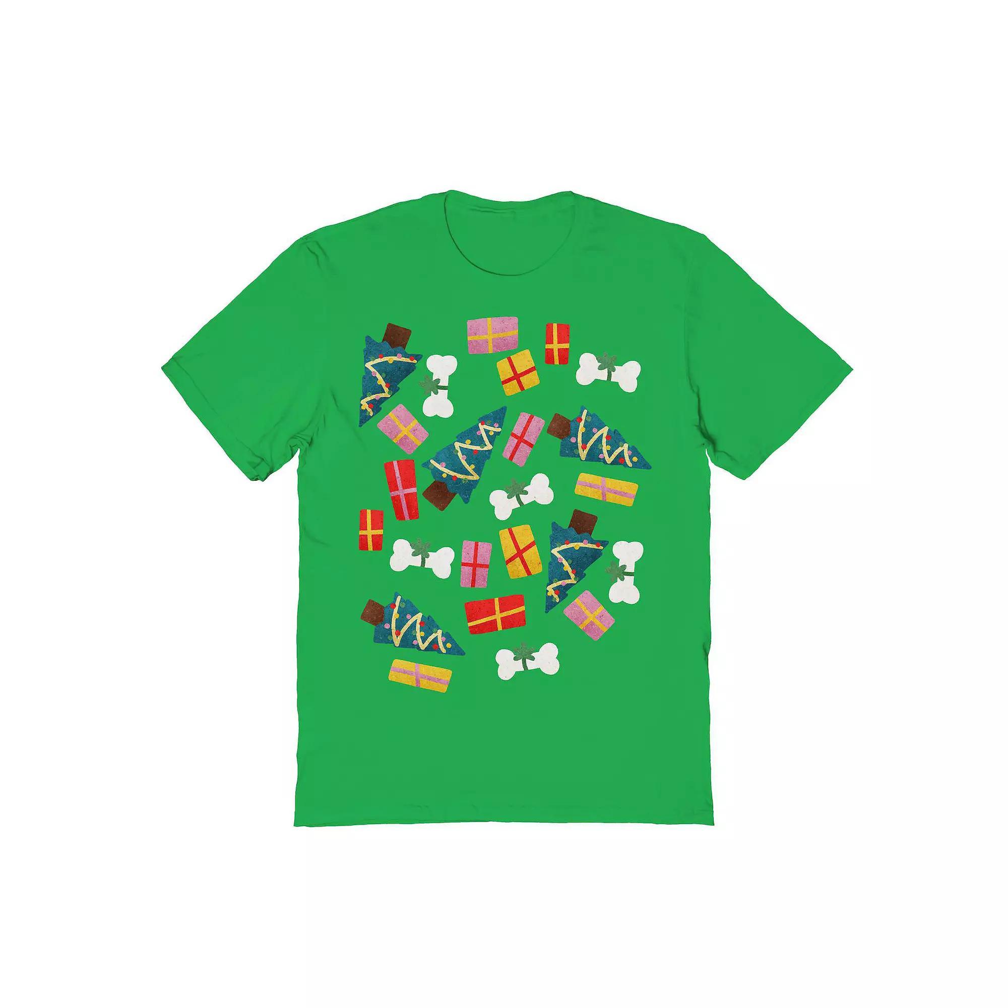 Men's For Dogs Christmas Graphic Tee, Size: Large, Irish Green Product Image