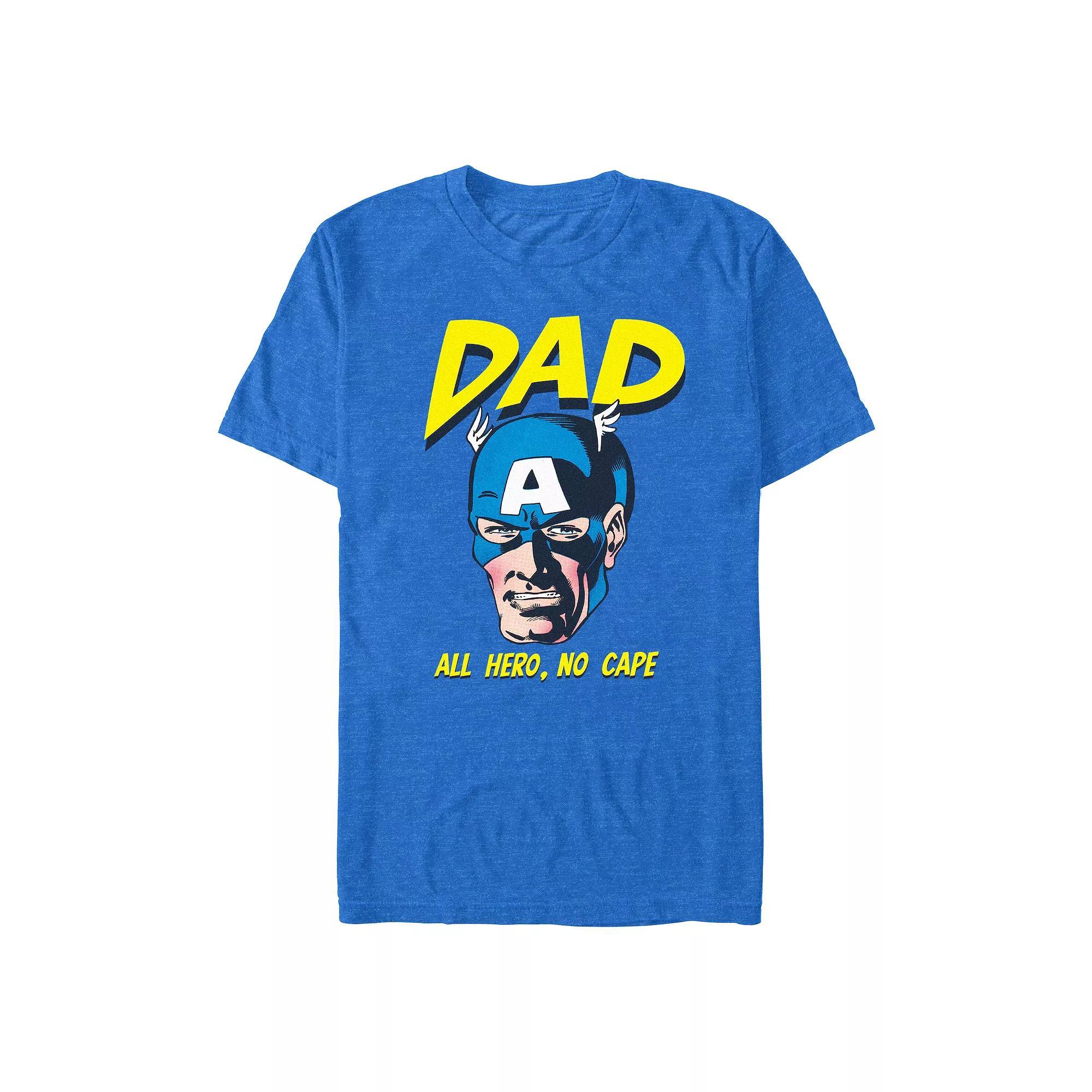 Men's Dad All Hero No Cape Graphic Tee, Size: XS, Royal Grey Product Image