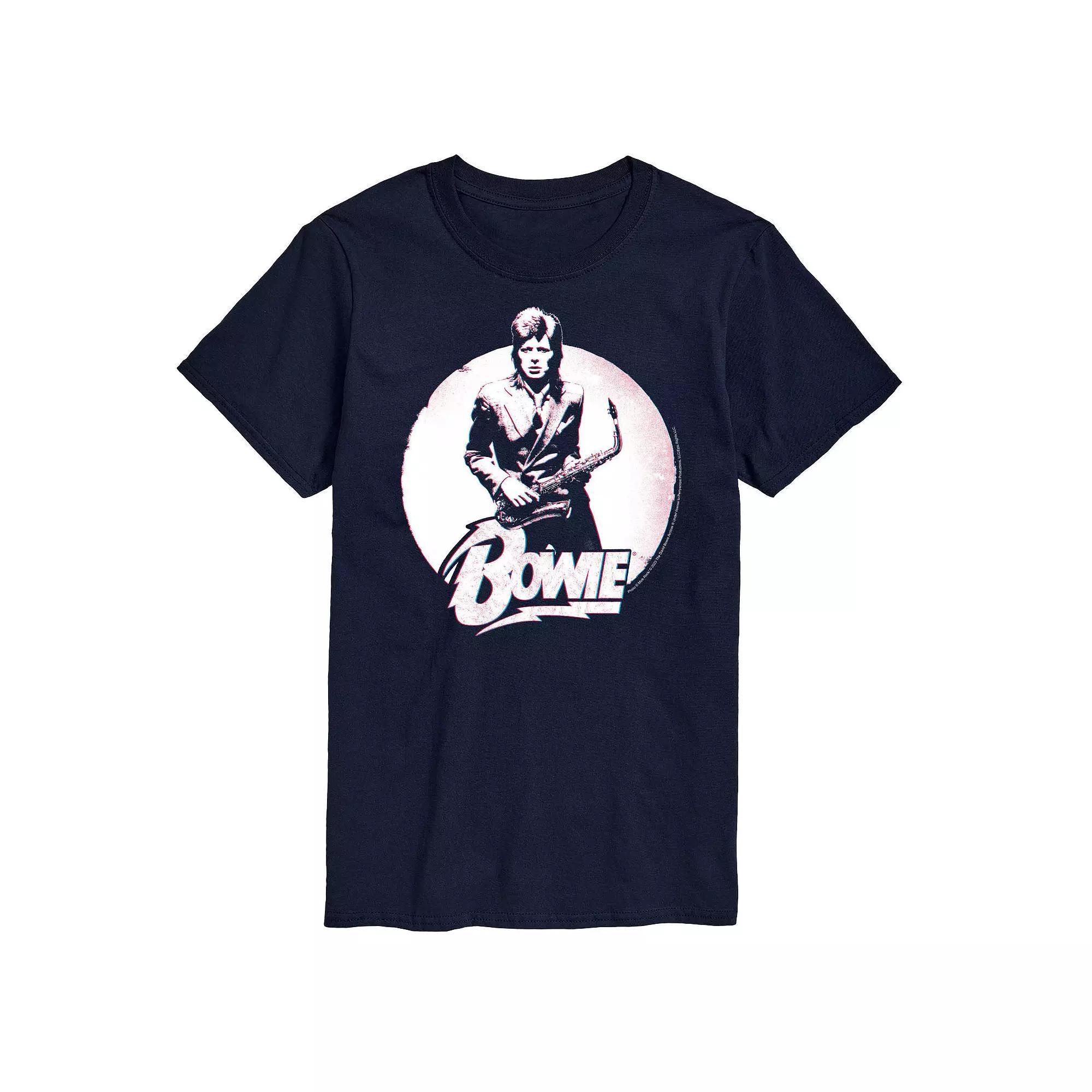 Big & Tall David Bowie Distressed Graphic Tee, Mens Blue Product Image