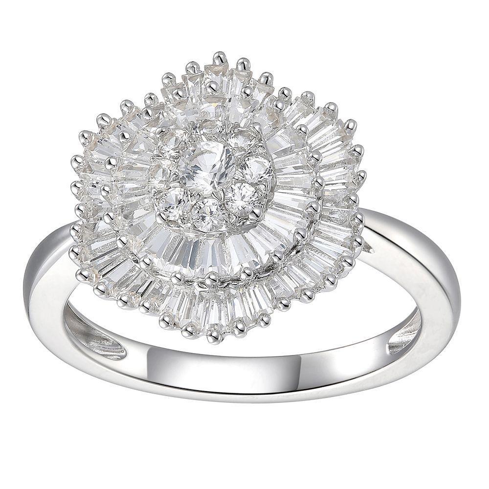 Sterling Silver Cubic Zirconia Cluster Ring, Women's, Size: 8 Product Image
