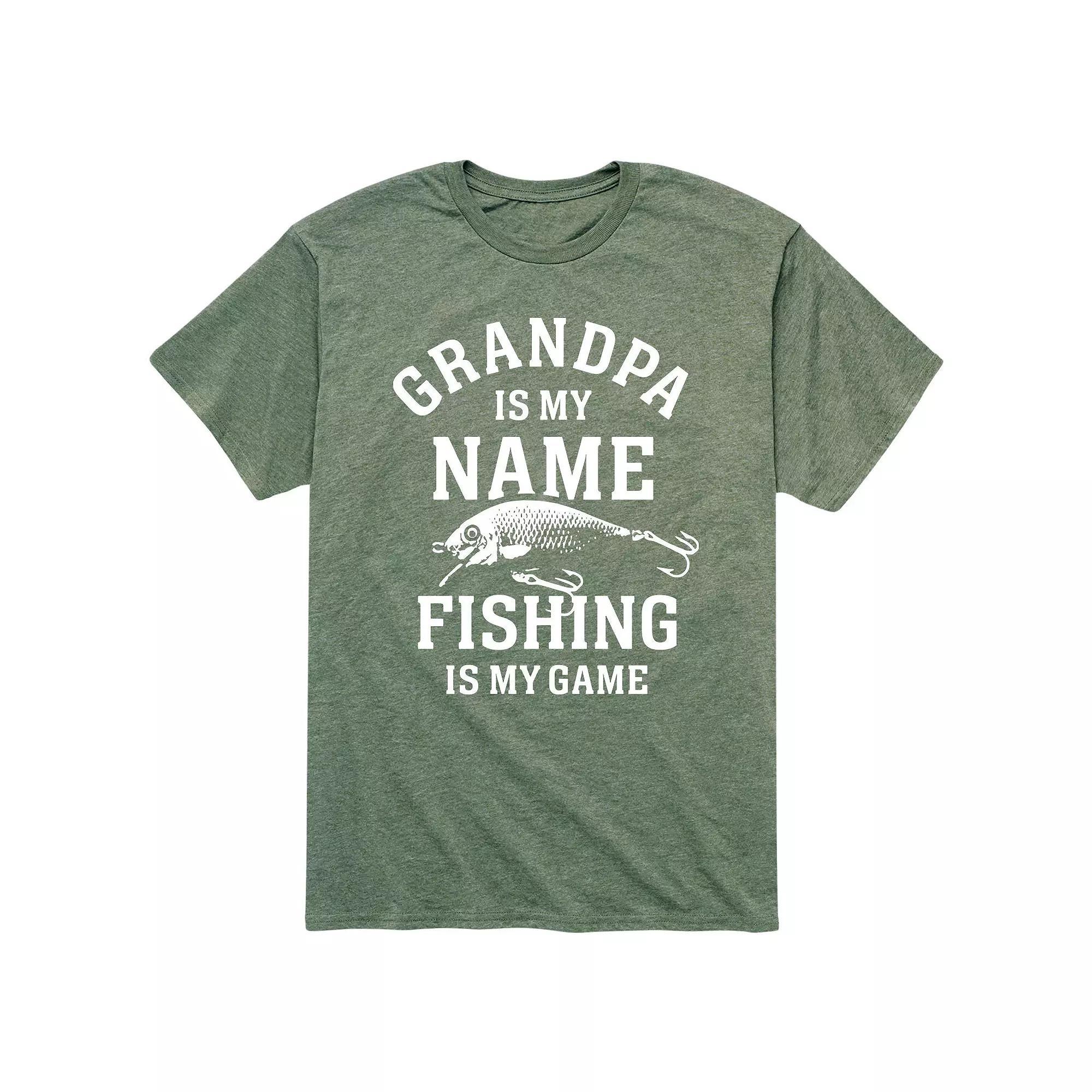 Men's Grandpa Fishing Game Tee, Size: Large, Green Product Image