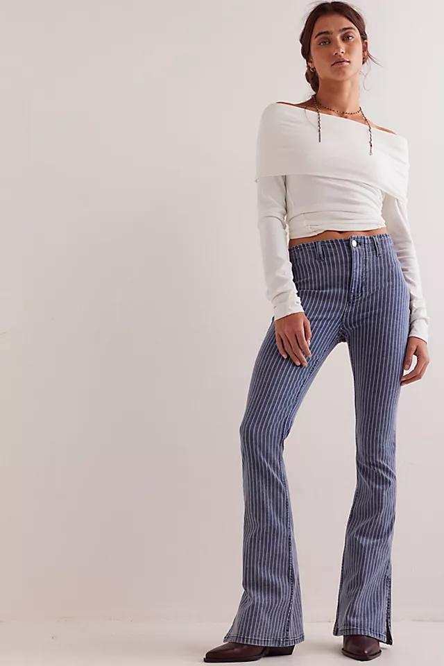 We The Free Level Up Stripe Slim Flare Jeans Product Image