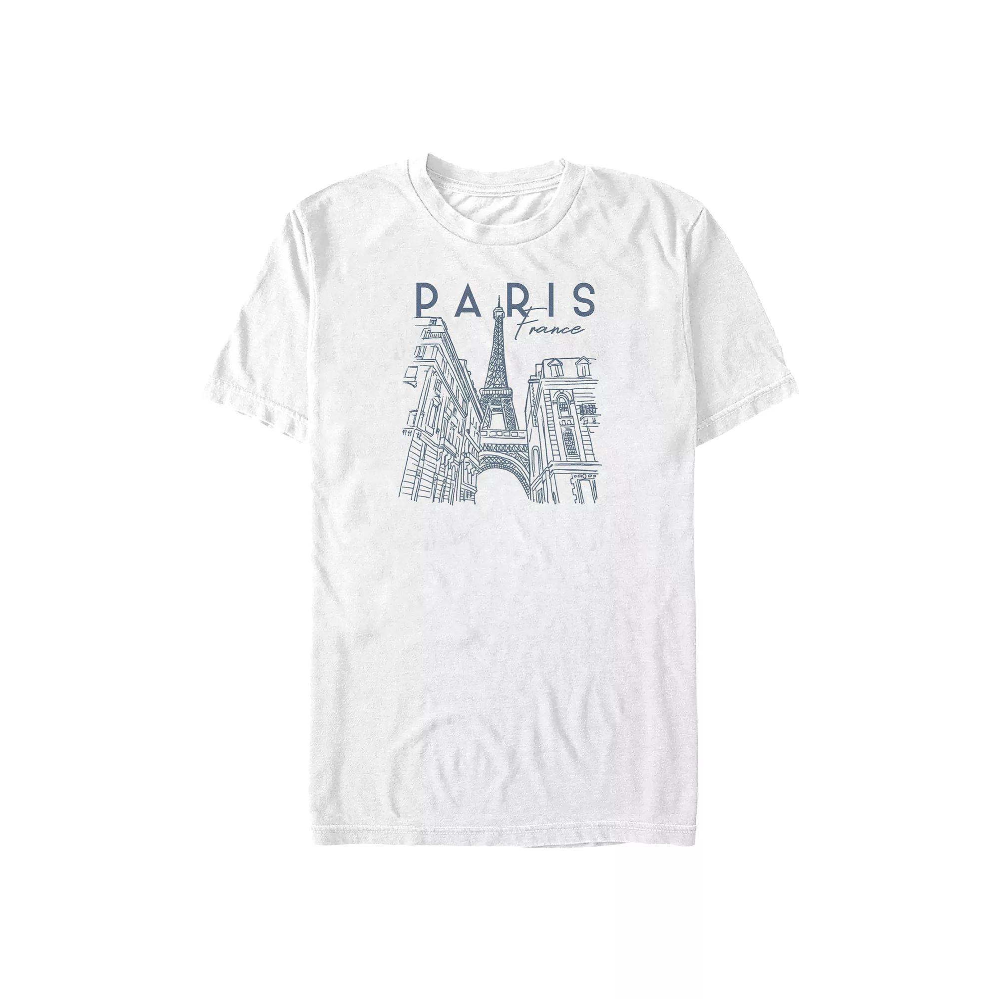 Big & Tall Paris, France City Sketch Graphic Tee, Men's, Size: 4XL, White Product Image
