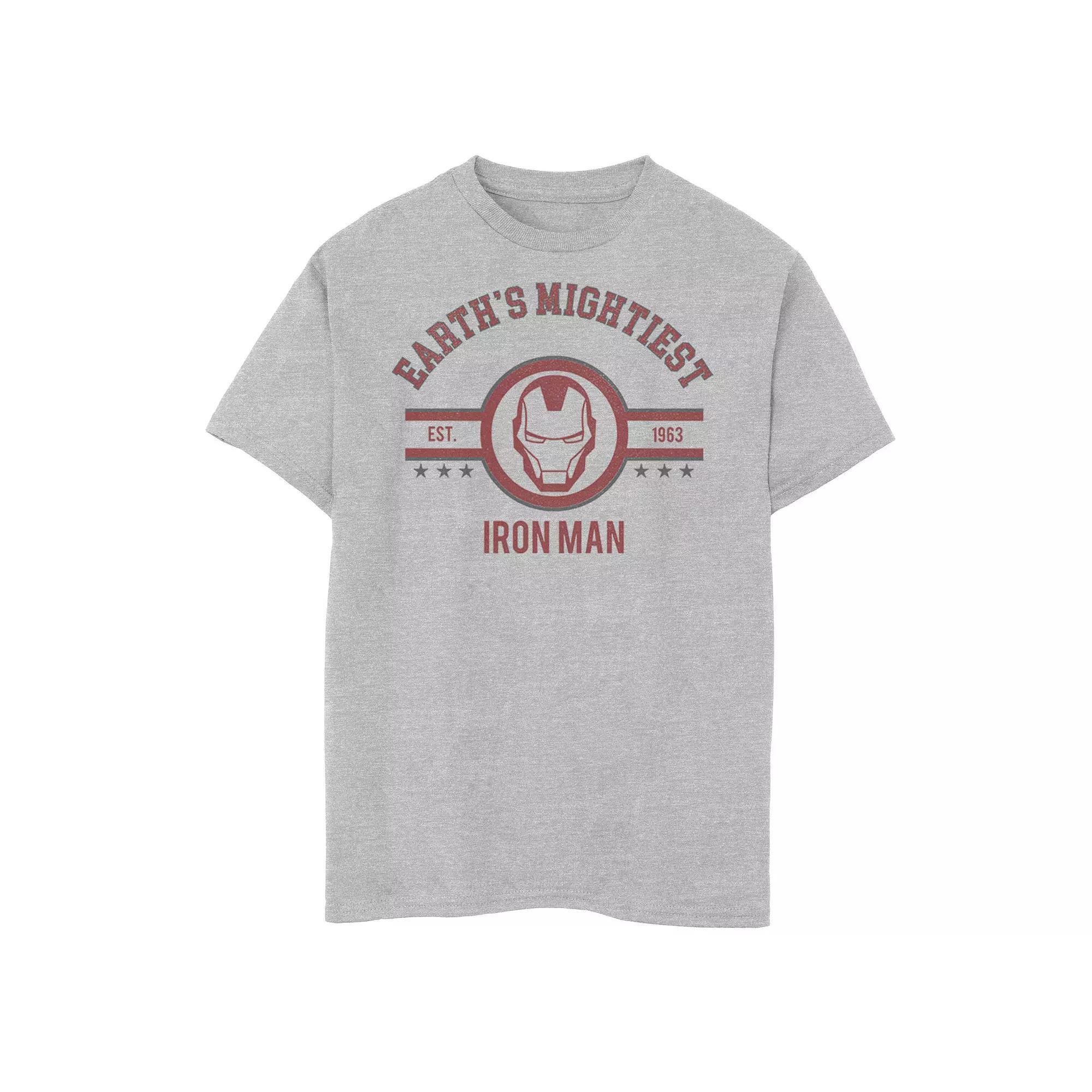 Boys 8-20 Marvel Avengers Earth's Mightiest Iron Man Logo Graphic Tee, Boy's, Size: XL, Athletic Grey Product Image
