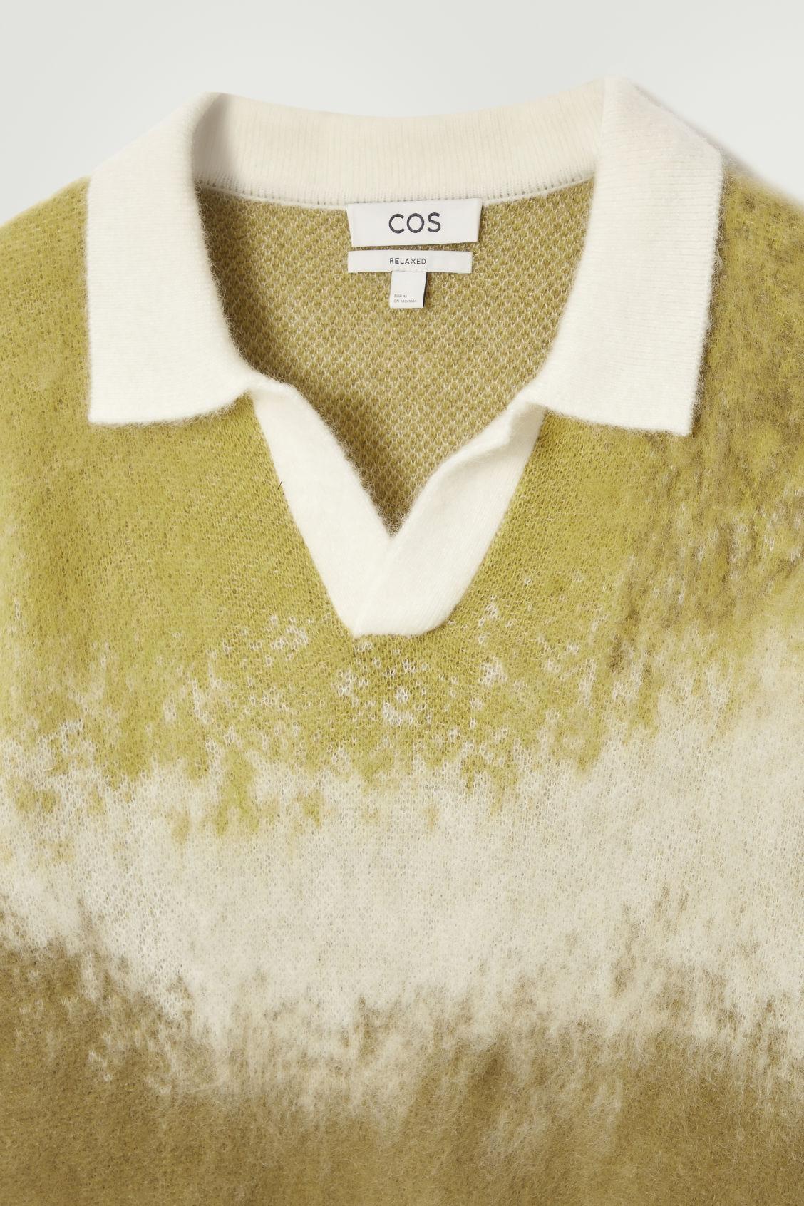 BRUSHED MOHAIR-BLEND POLO SWEATER Product Image