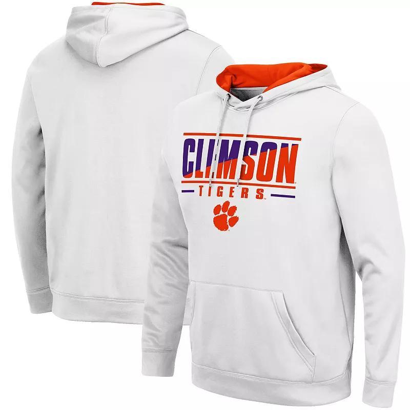 Mens Colosseum Clemson Tigers Slash Stack 2.0 Pullover Hoodie Product Image