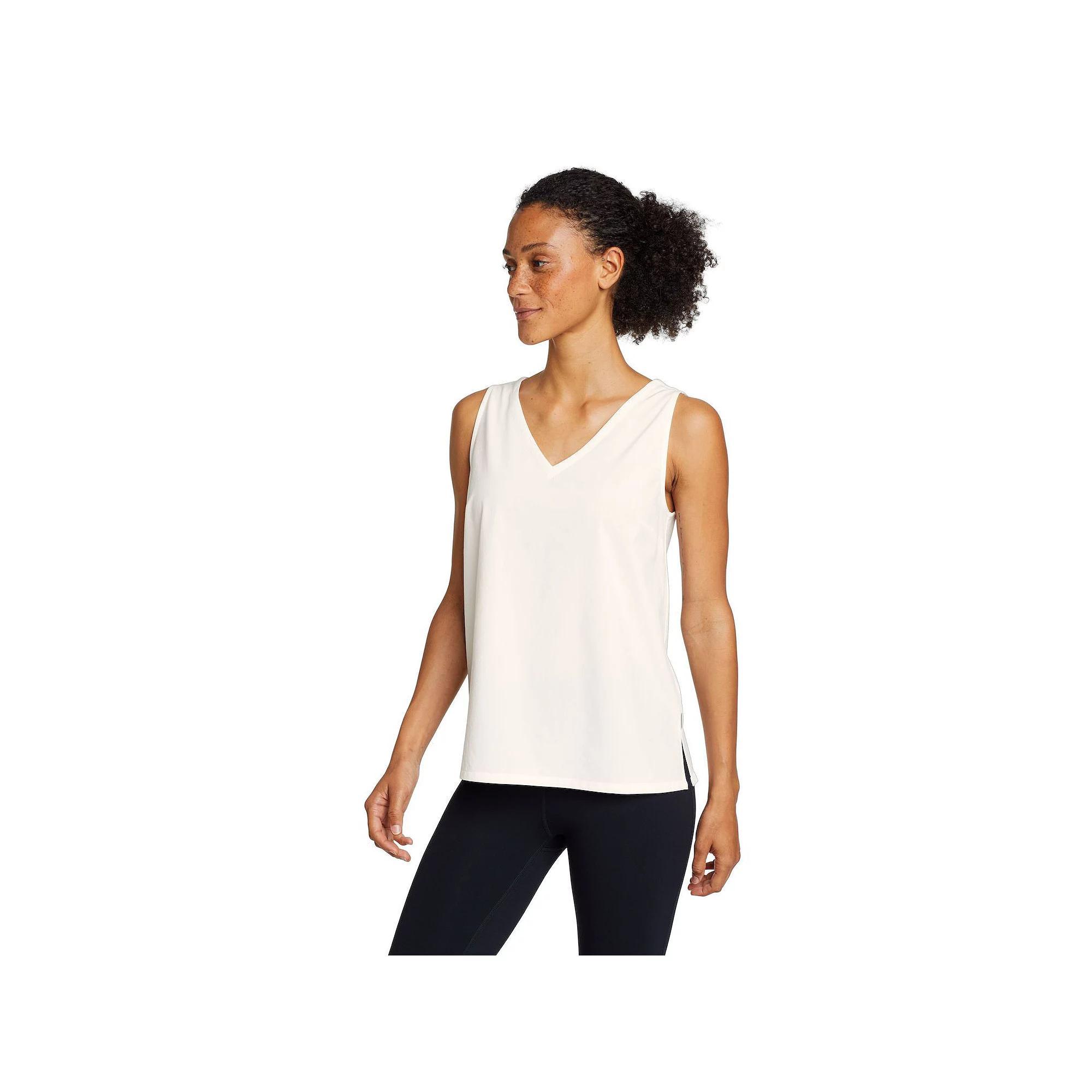 Women's Eddie Bauer Departure V-Neck Tank Top, Size: Large, Snow Product Image