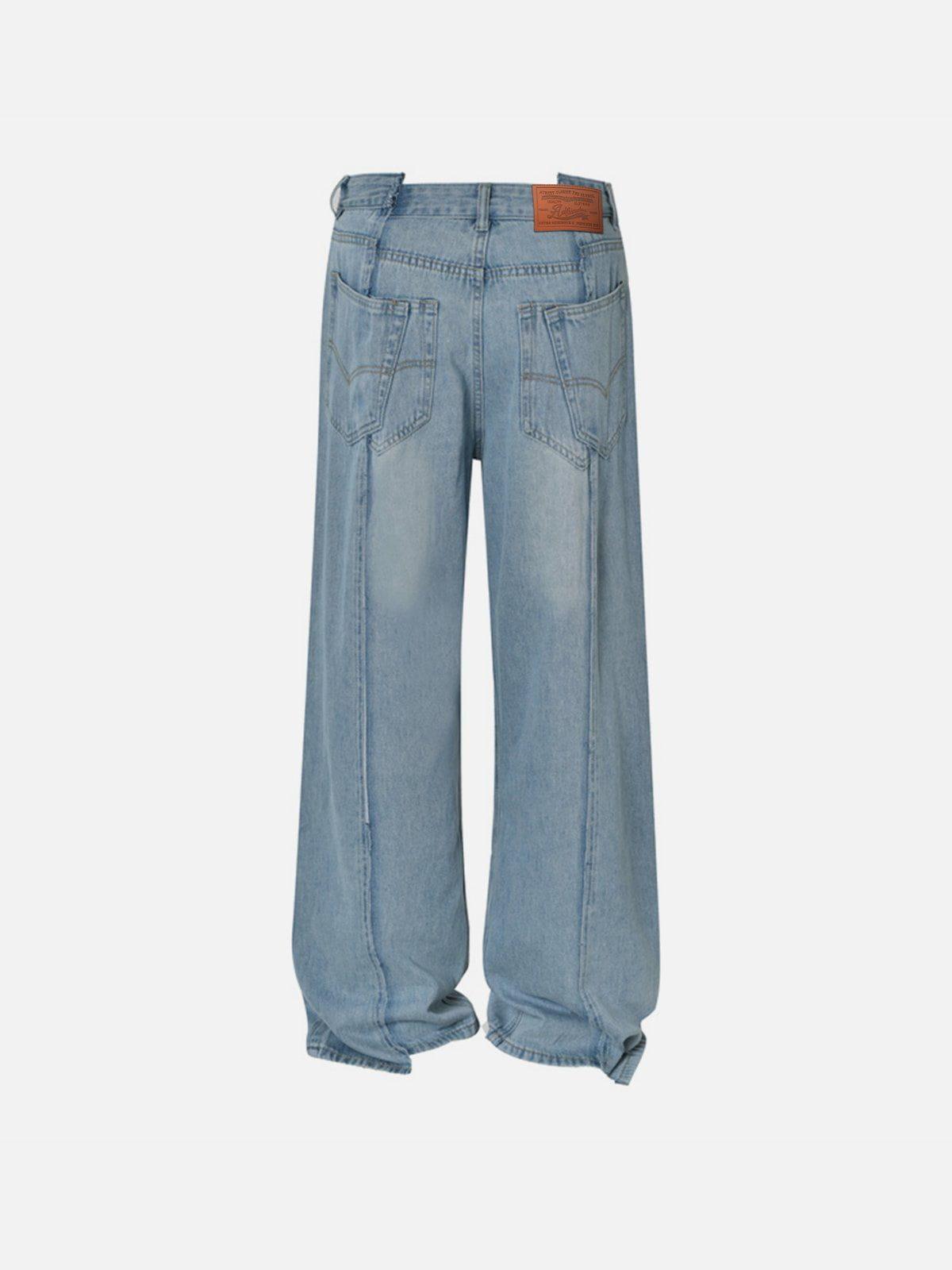 Aelfric Eden Patchwork Two Layer Loose Jeans Product Image
