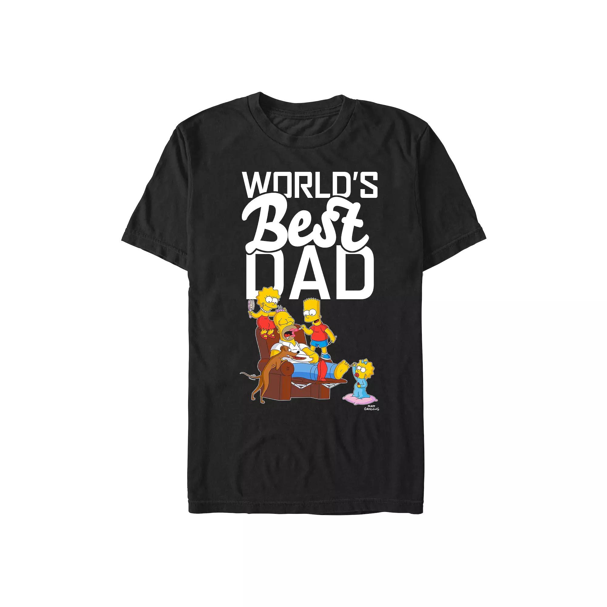 Men's The Simpson's World's Best Dad Scene Graphic Tee, Size: Large, Black Product Image