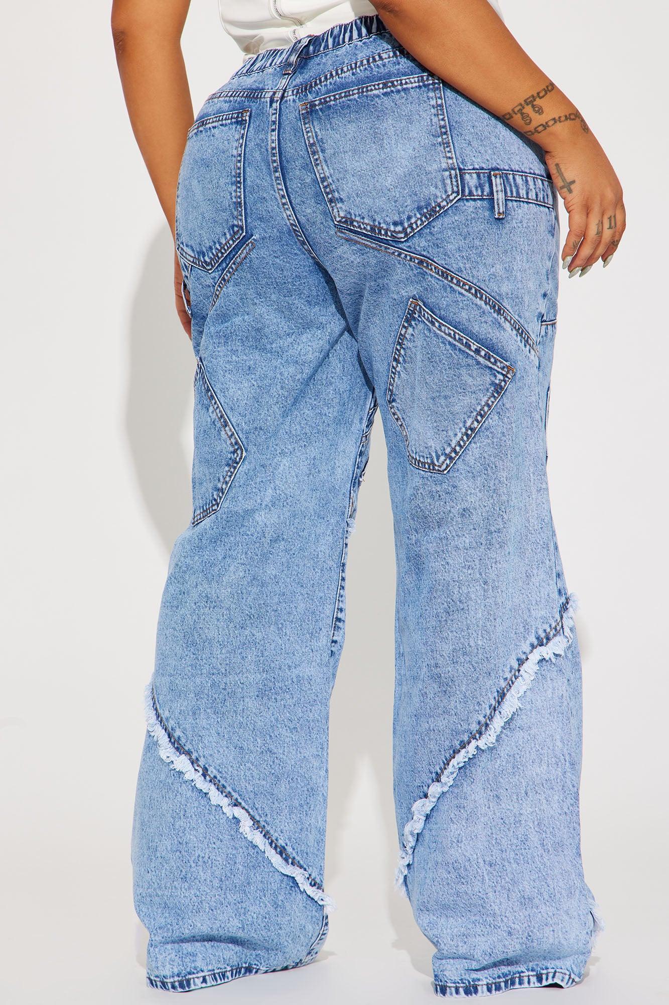 Taking A Chance Easy Waist Wide Leg Jeans - Light Wash Product Image