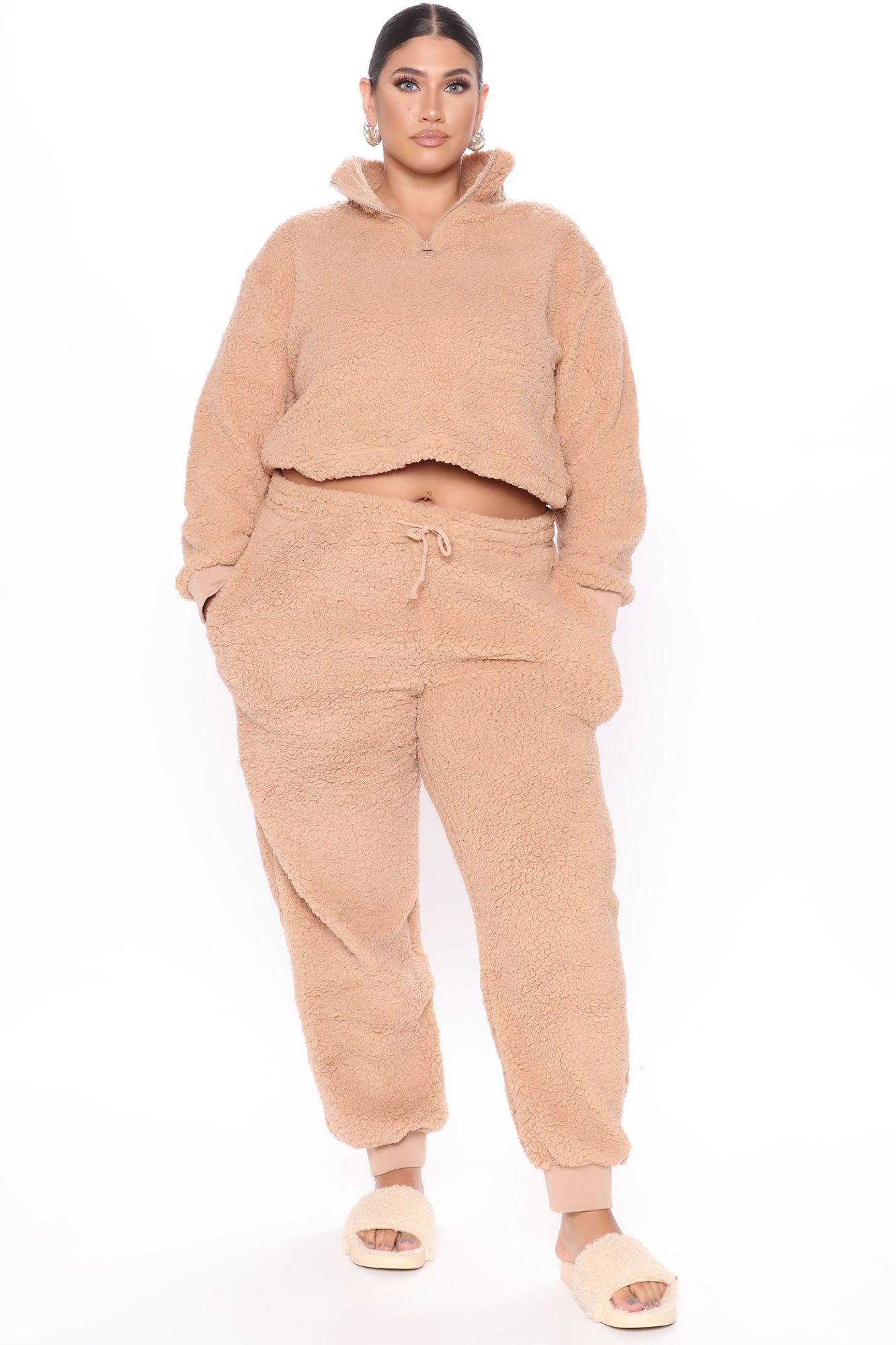 Cuddle Time Cozy Pant Set - Camel Product Image