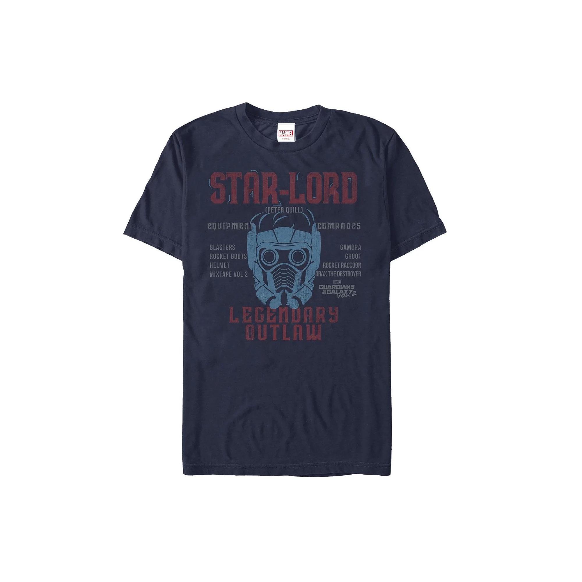 Men's Marvel Guardians of the Galaxy 2 Star Lord Legendary Outlaw Graphic Tee, Size: Small, Blue Product Image