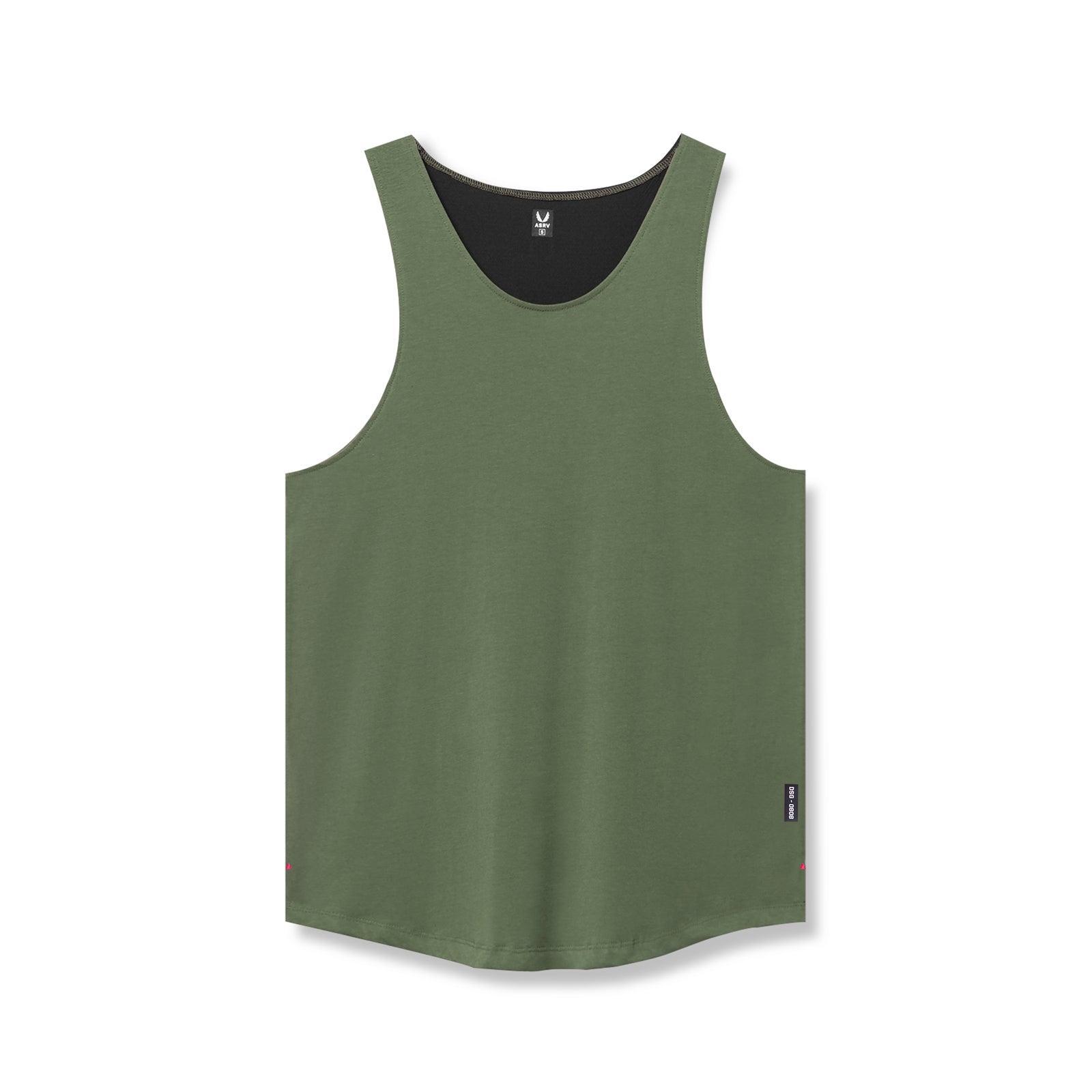 0808. Supima® Vented Tank - Olive Product Image