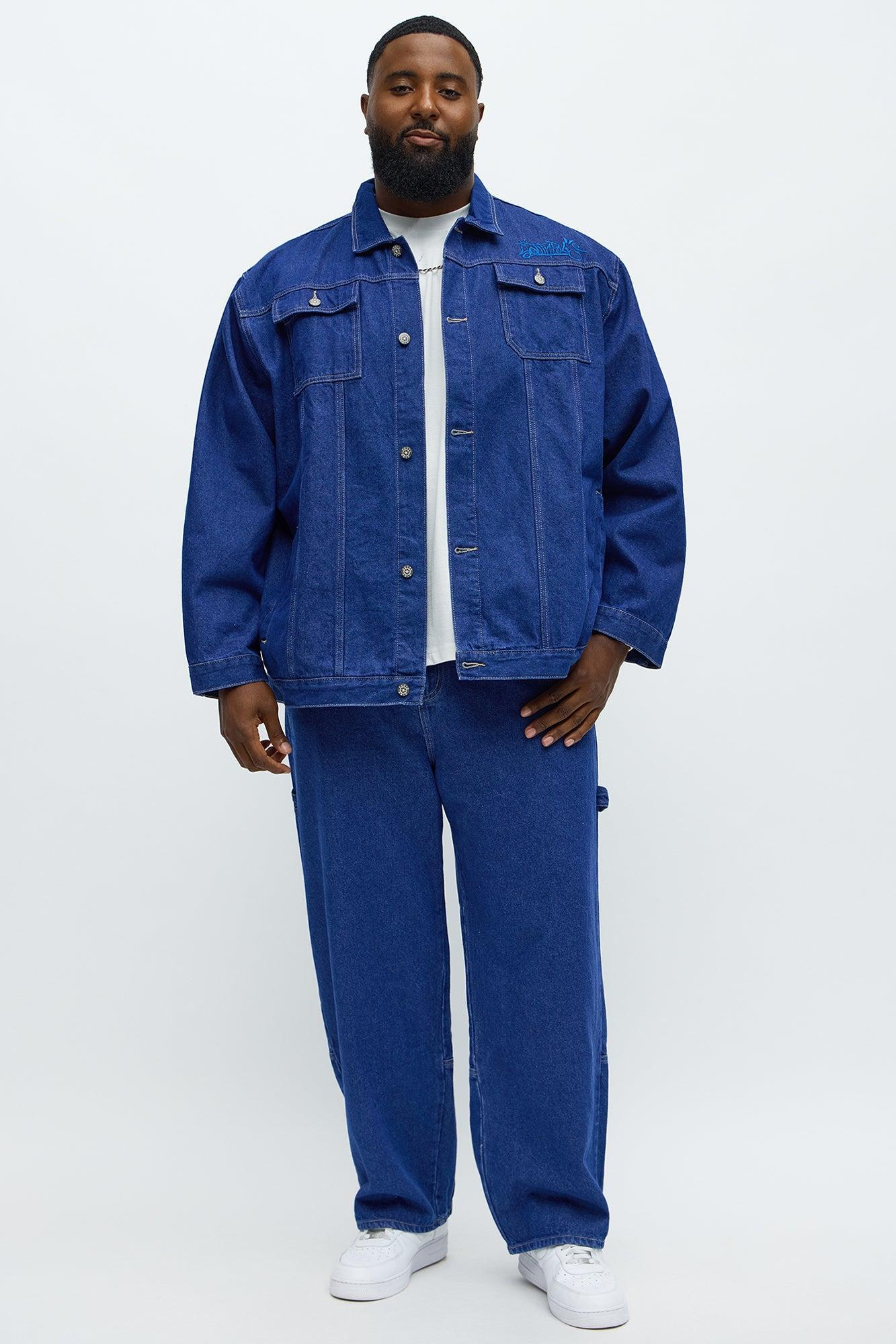 South Pole Baggy Contrast Stitch Back Hit Jeans - Blue Wash Product Image