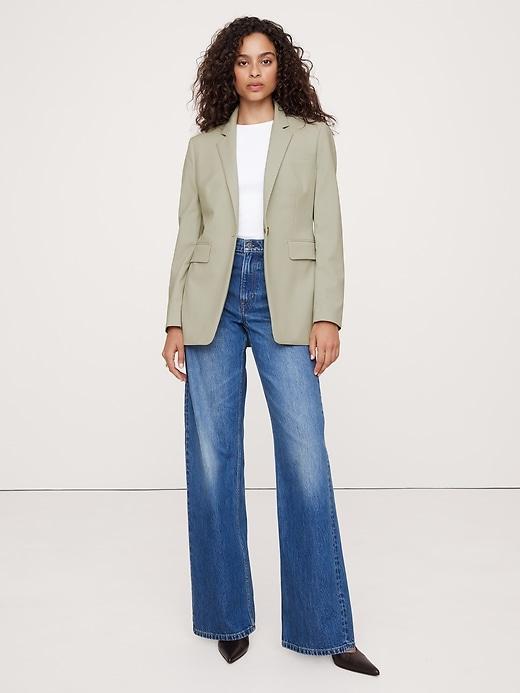 Slim Italian Wool Blazer Product Image