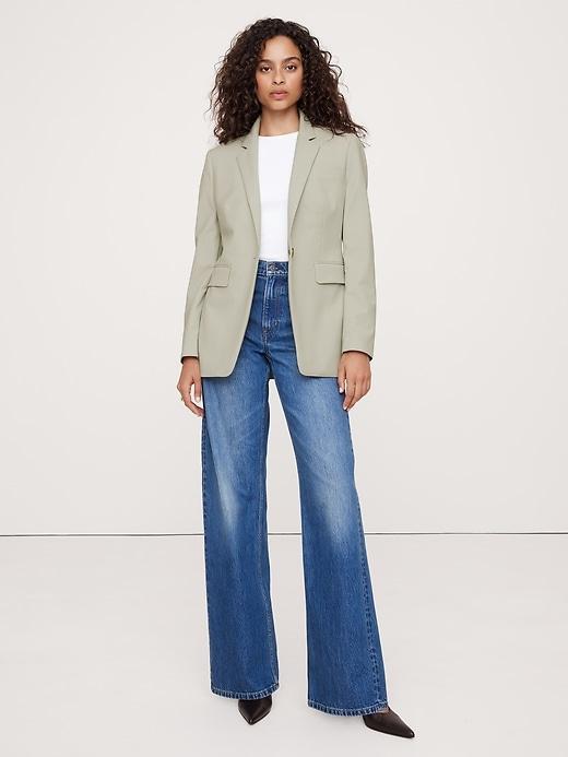Slim Italian Wool Blazer Product Image