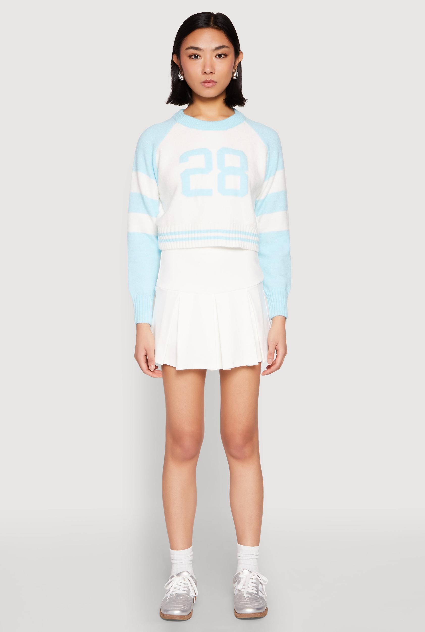 Womens Daisy 28 Varsity Stripe Graphic Sweater Product Image