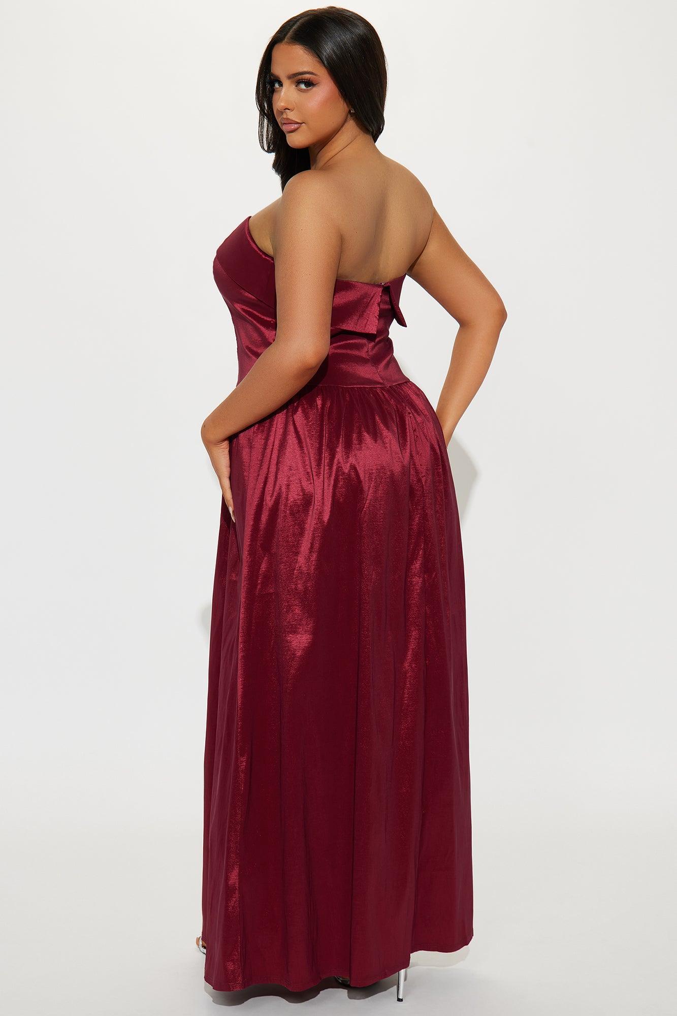 Aubrey A Line Maxi Dress - Wine Product Image