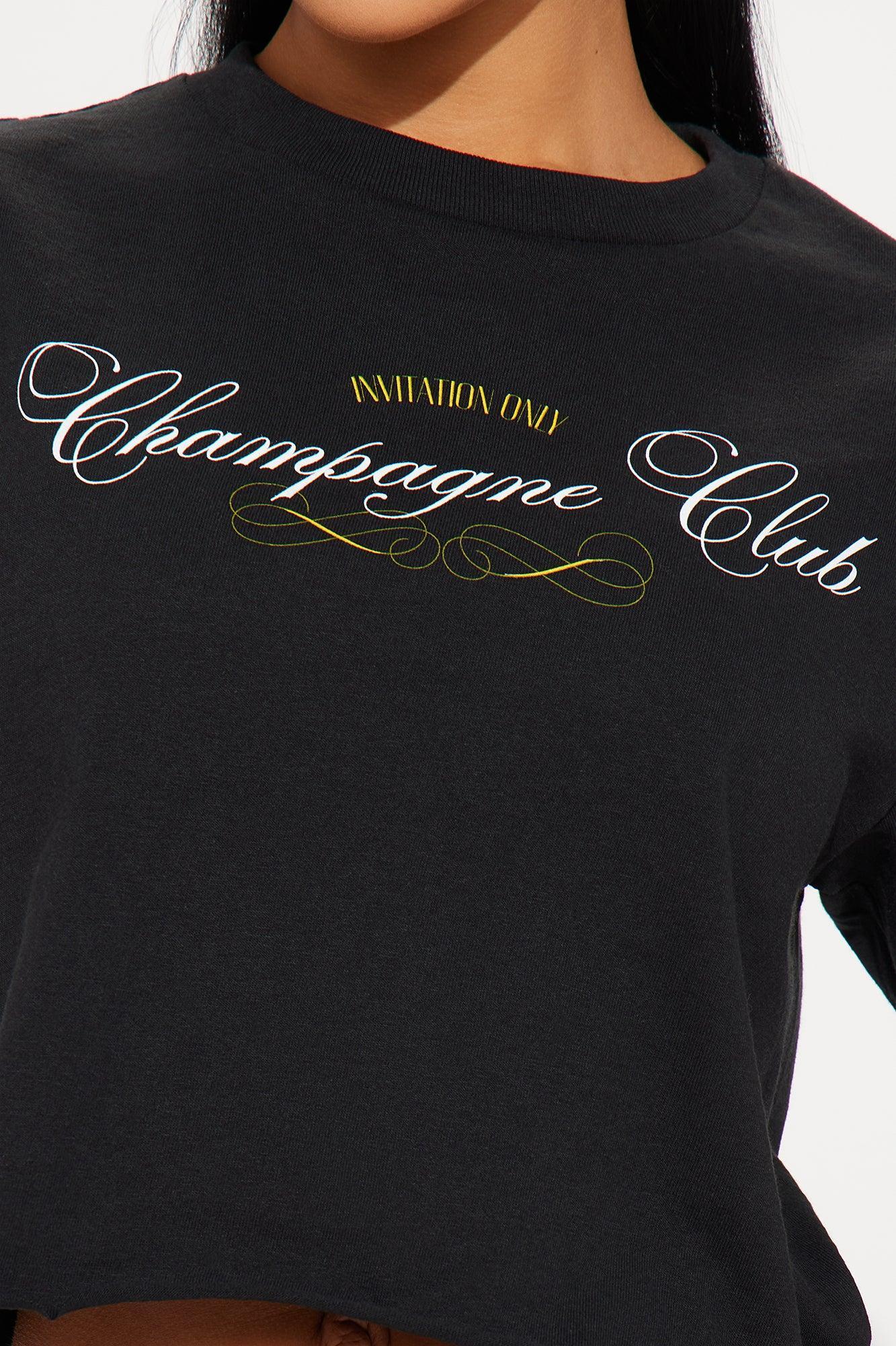 Champagne Club Cropped Tee - Black Product Image