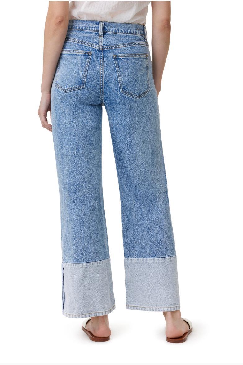 Wide Leg Ankle w/ Contrast Hem Jeans Product Image