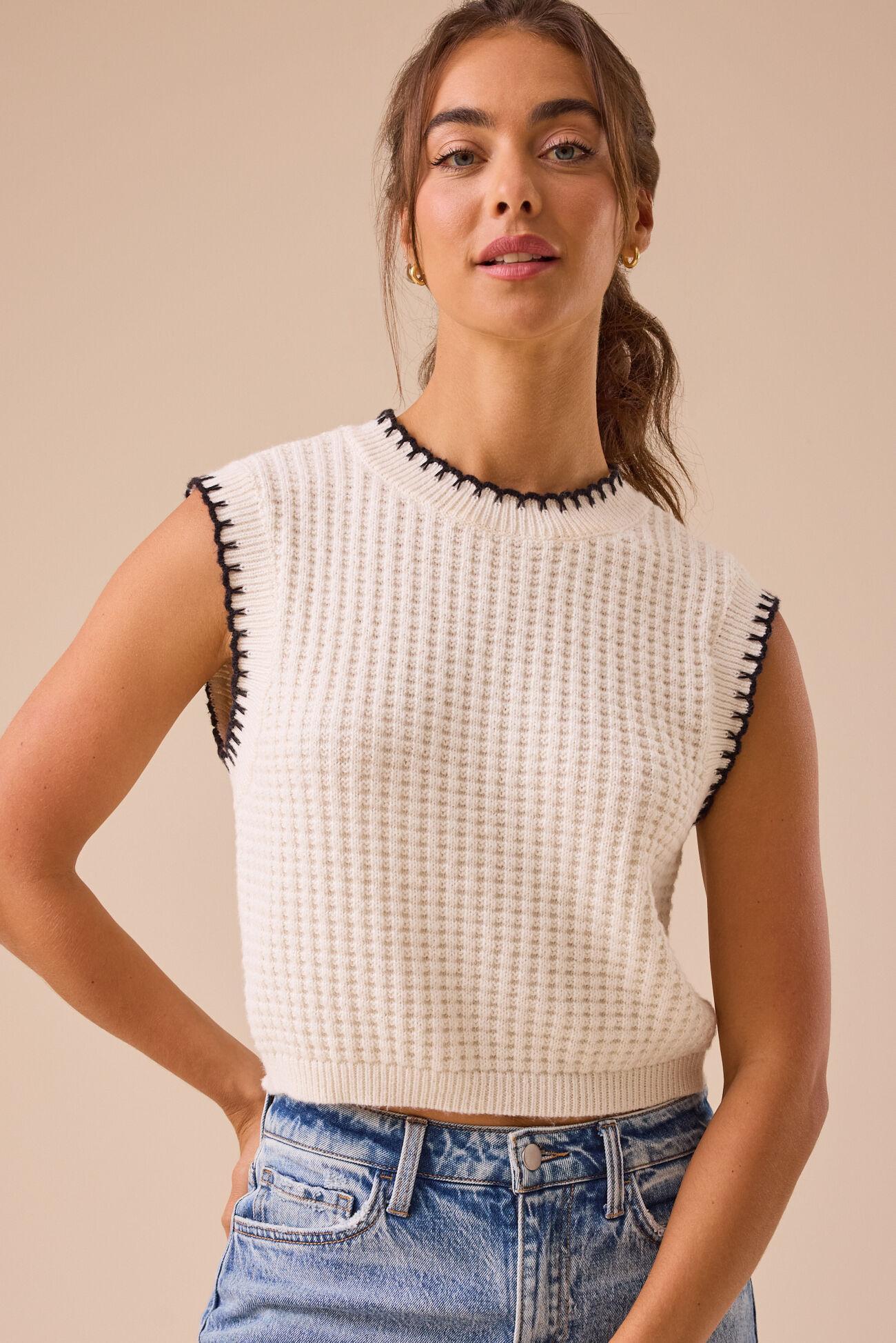 Everett Contrast Stitch Bow Back Vest Product Image