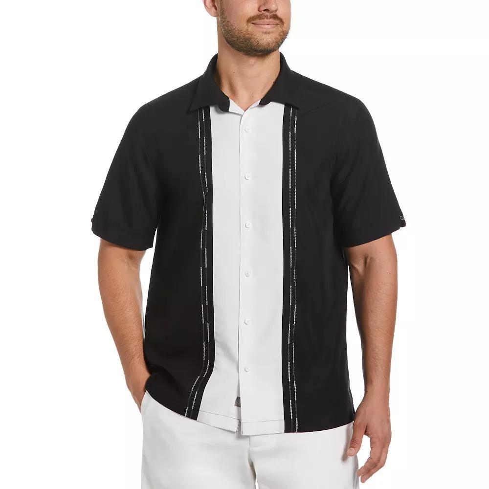 Men's Cubavera Colorblock Embroidered Short Sleeve Button-Down Shirt, Size: Medium, Pink Product Image