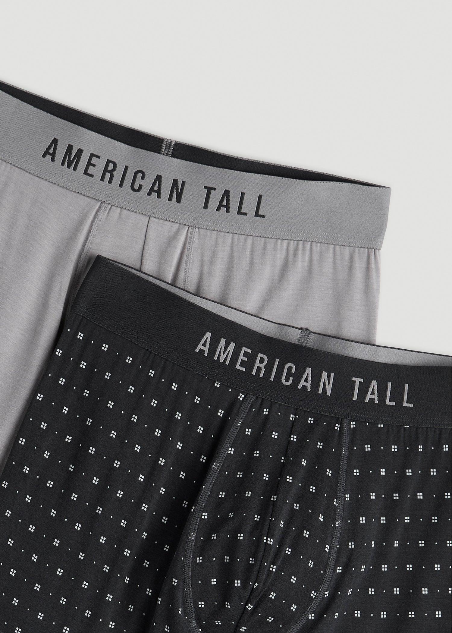 Micro Modal Boxer Briefs for Tall Men in Dark Grey Geo & Pebble Grey Product Image