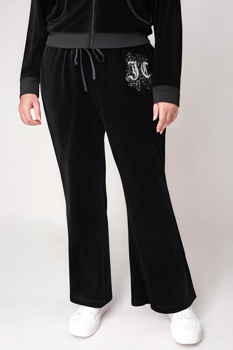 Plus-Size Monogram Heritage Cotton Velour Track Pants Product Image