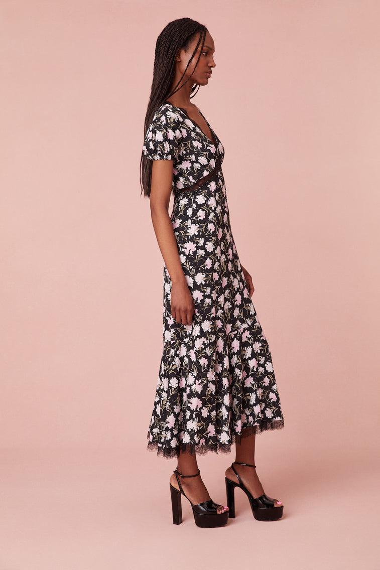 Aurelle Floral Lace Midi Dress Product Image