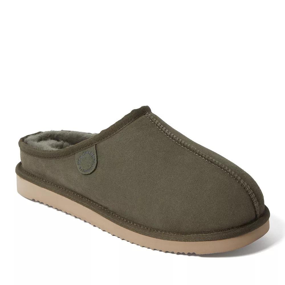 Men's Fireside by Dearfoams Grafton Genuine Shearling Clog Slippers, Size: 12, Green Product Image