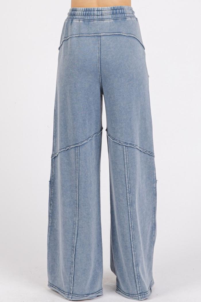 Mineral Washed Wide Leg Pants Product Image