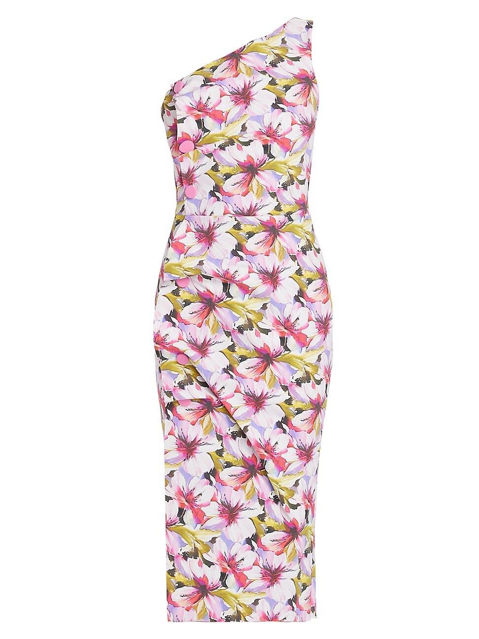 Womens Hiroko Print One-Shoulder Cocktail Dress Product Image