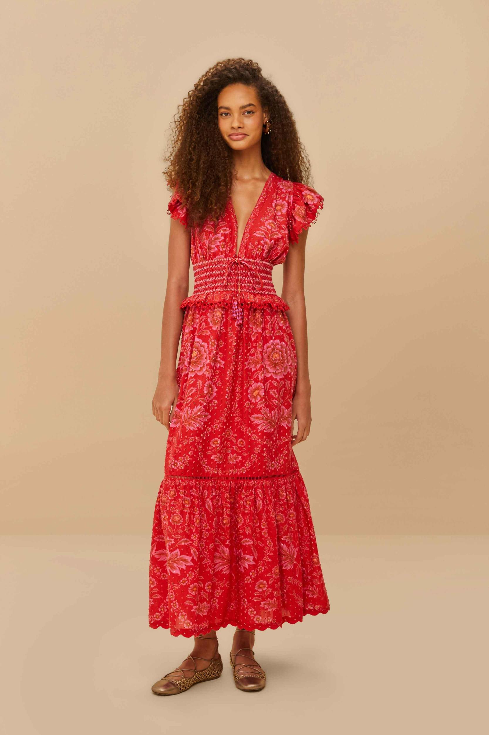 Womens Olivia Printed Cotton Maxi Dress Product Image
