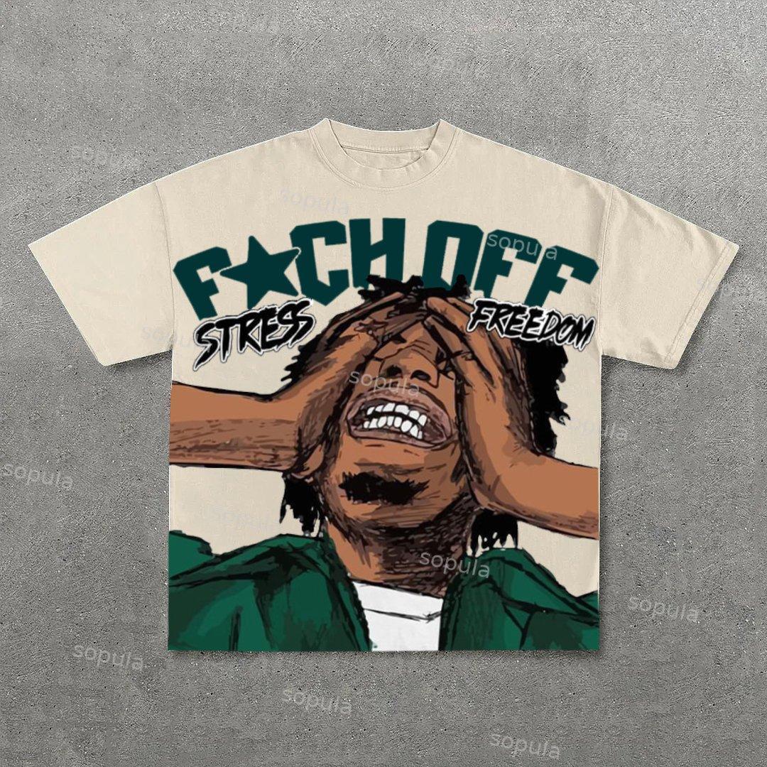 Vintage Stress Freedom Print Graphic T-Shirt Product Image