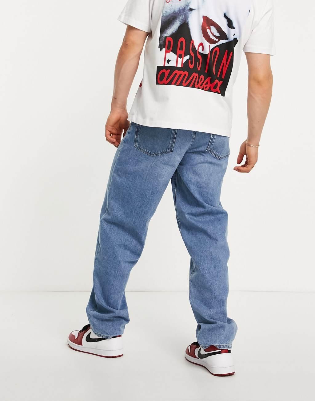 ASOS DESIGN baggy jeans in vintage mid wash Product Image