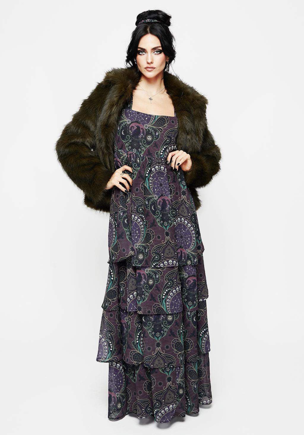 Clarette Chiffon Angel Sleeve Tiered Gown Product Image