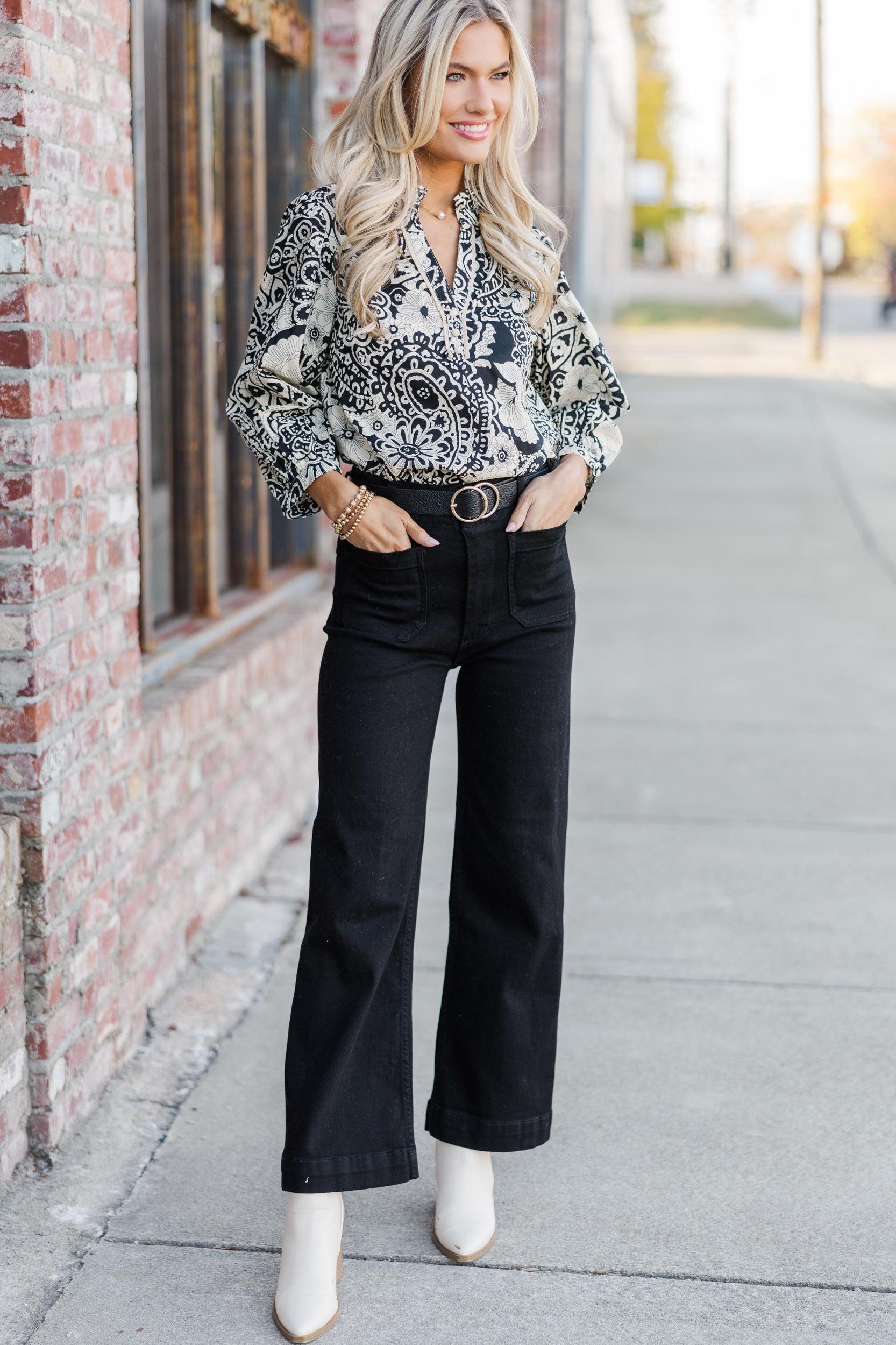 Give It Your All Black Floral Blouse Female Product Image