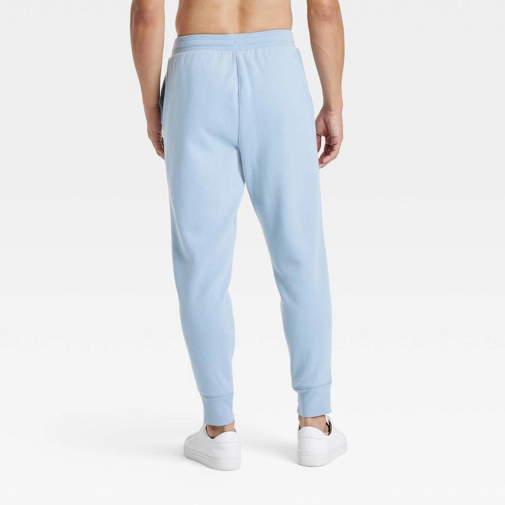 Men's Cotton Fleece Jogger Pants - All In Motion™ Light Blue M: Recycled Polyester, Drawstring Waistband Product Image