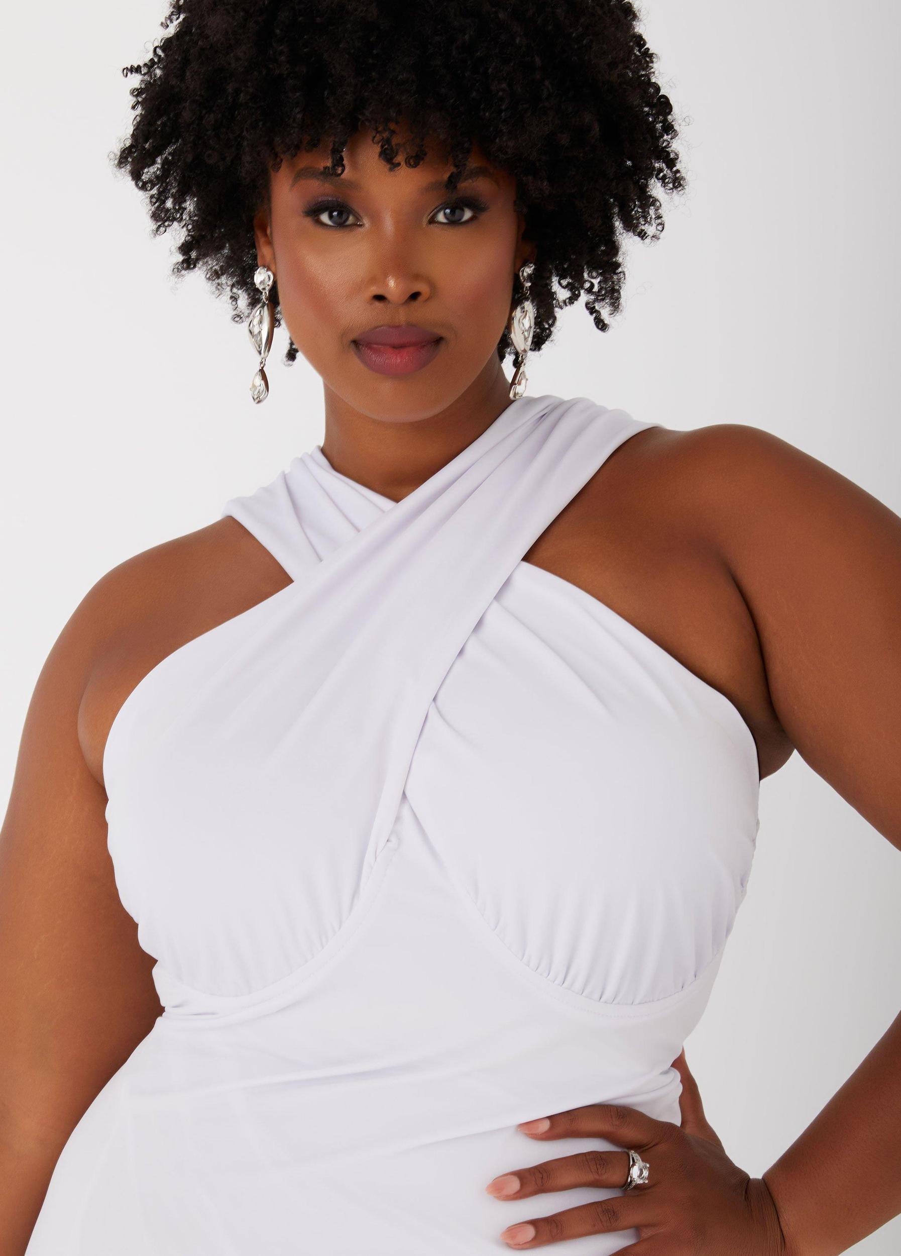 Plus Size Crisscross Bodycon Dress Ashley Stewart Product Image