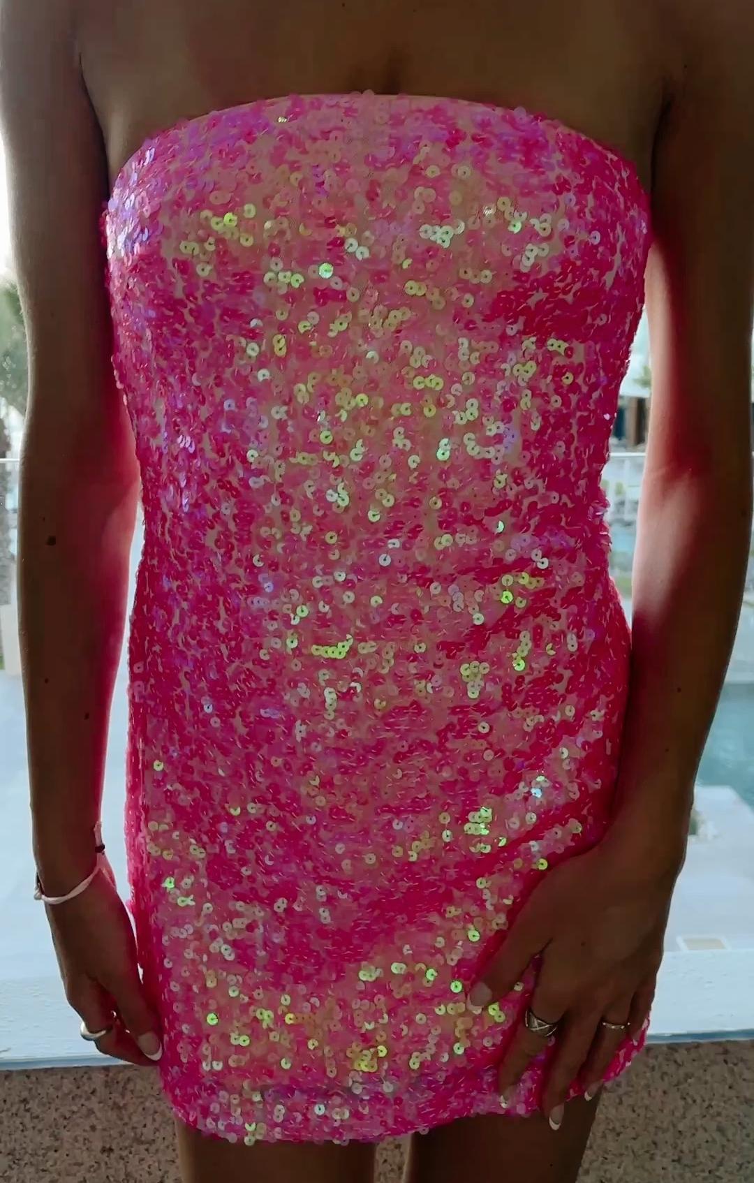 On My Way Dress ~ Pink Sequins Product Image