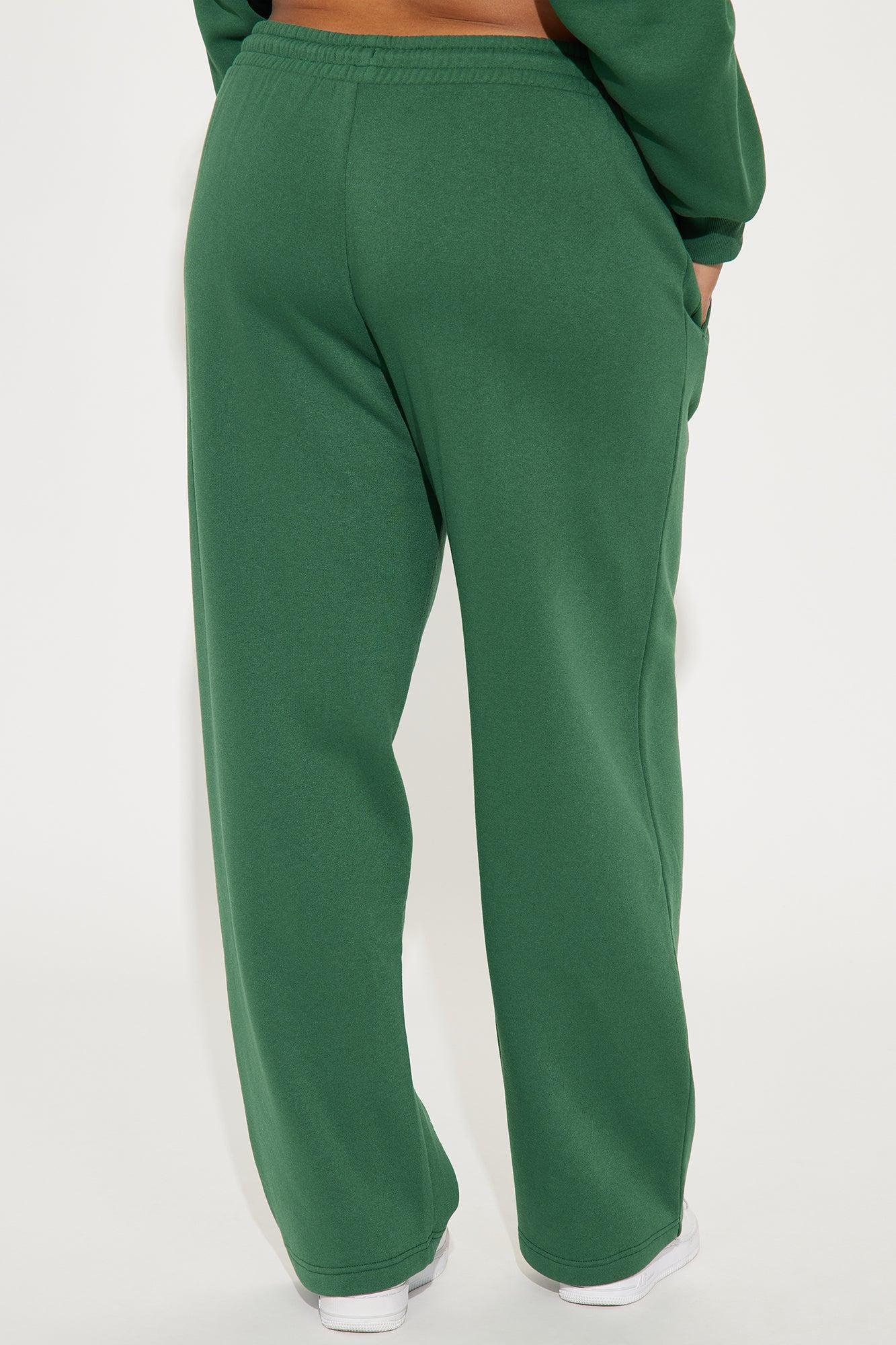 Von Dutch Distressed Wide Leg Pant - Hunter Green Product Image